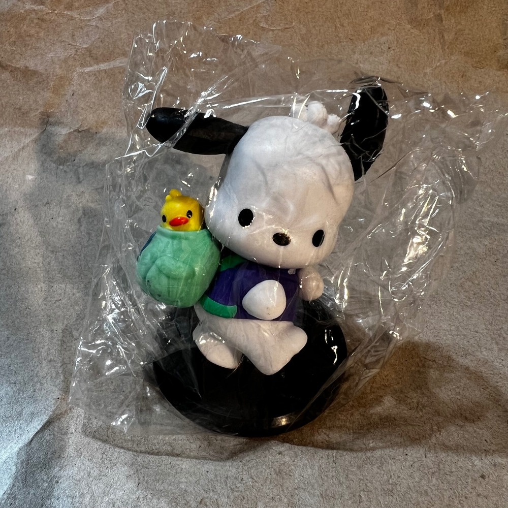 Sanrio Pochacco Mini Figure White Purple Green Kawaii Collectible‎ with Base
